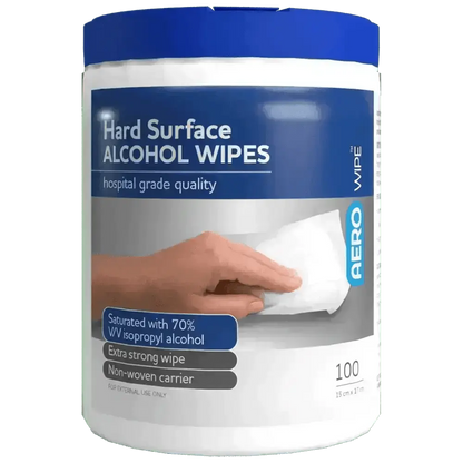 AEROWIPE 70% Isopropyl Alcohol Hard Surface Wipes Tub/100 - Premium Alcohol Wipes from AERO Healthcare - Shop now at Response Wize 