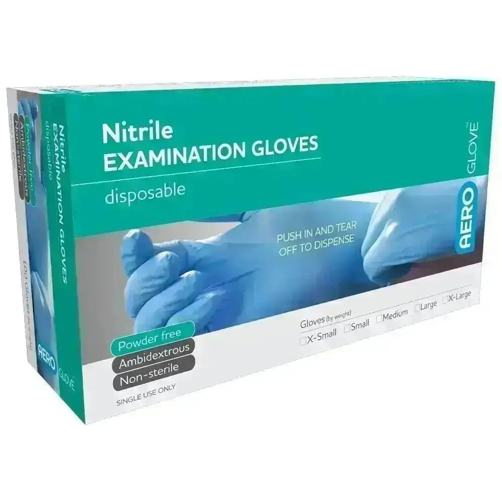 Extra Large Nitrile Powder-Free Gloves Box 95 - Premium Nitrile Examination Gloves from AERO Healthcare - Shop now at Response Wize 