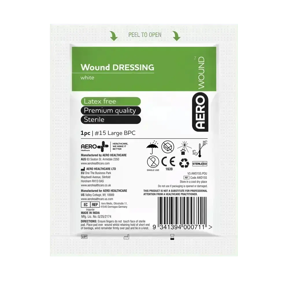 AEROWOUND #15 Wound Dressing 18 x 18cm Wrap - Premium Trauma Wound Dressings from AERO Healthcare - Shop now at Response Wize 