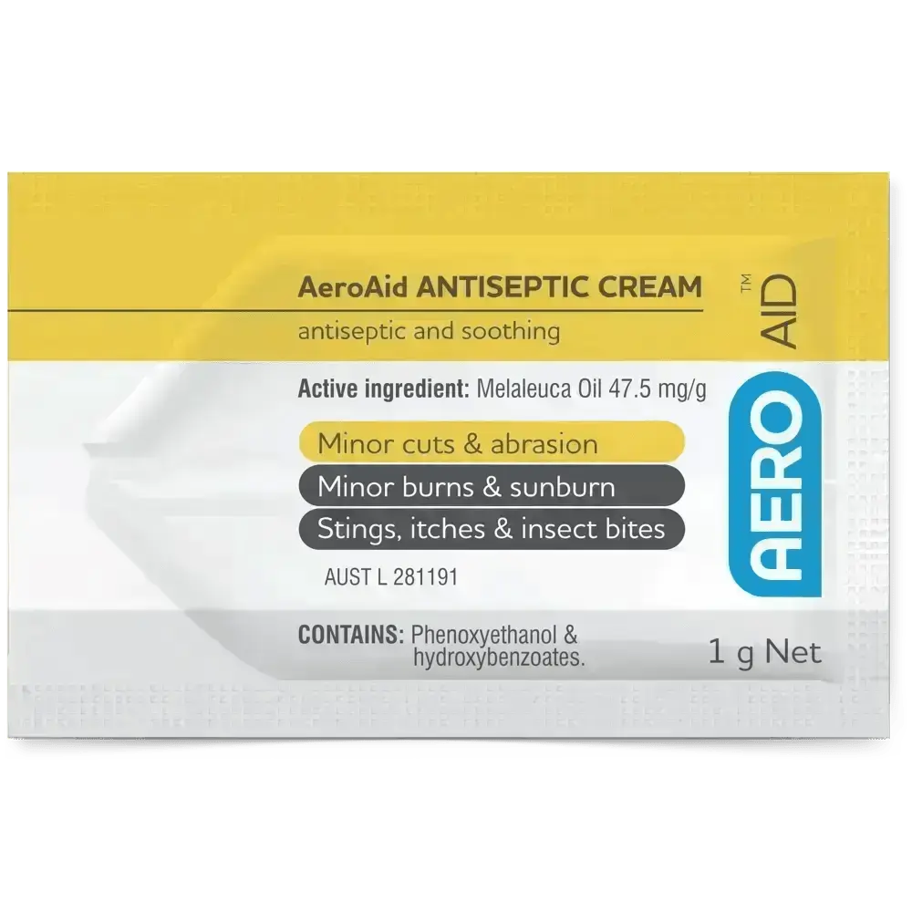 AEROAID Antiseptic Cream Sachet 1g  for minor cuts, burns & bites