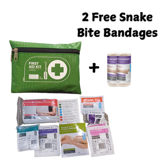 Essentials Personal First Aid Kit Plus 2 Bonus Snake Bite Bandages - Premium first aid kits from AERO Healthcare - Shop now at Response Wize 