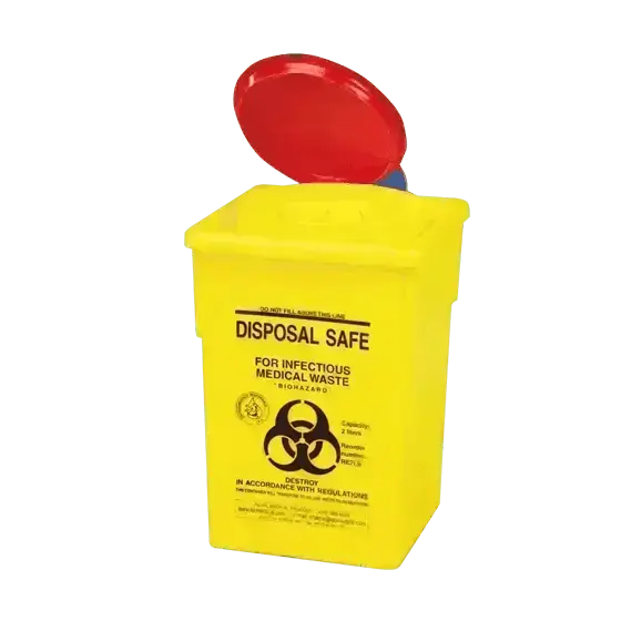 Sharps Disposal Container 2L - Premium Sharps Disposal Containers from AERO Healthcare - Shop now at Response Wize 