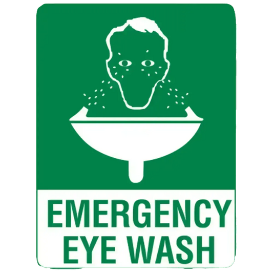 Small Metal Emergency Eyewash Sign 30 x 22.5cm - Premium First Aid Signs from AERO Healthcare - Shop now at Response Wize 