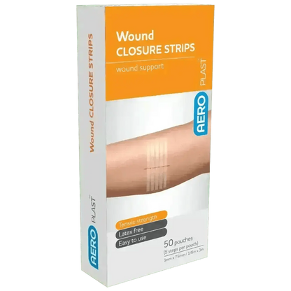 Wound Closure Strips 3 x 75mm (5 strips/card) - Premium Wound Closure Strips from AERO Healthcare - Shop now at Response Wize 