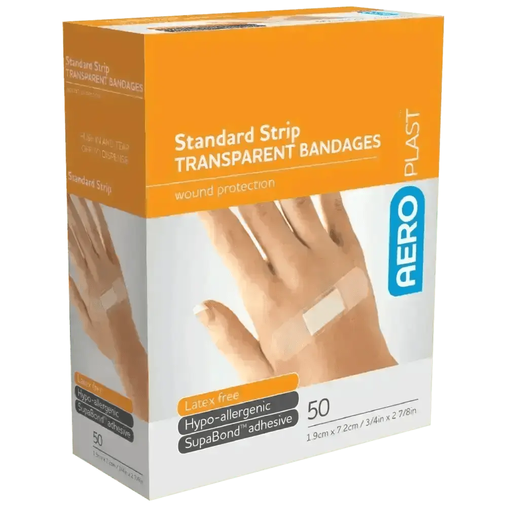 AEROPLAST Transparent Standard Strip 7.2 x 1.9cm Box/50 - Image #1