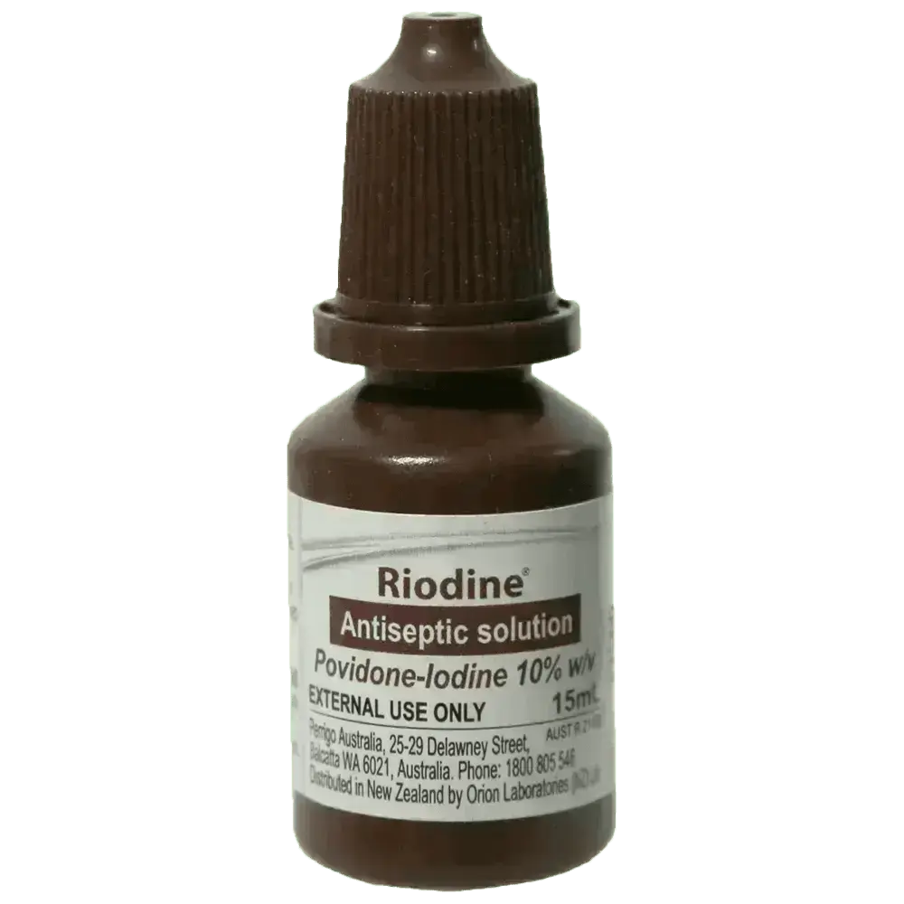 RIODINE 10% Povidone Iodine Solution Dropper Bottle 15ml - Premium Povidone Iodine from AERO Healthcare - Shop now at Response Wize 