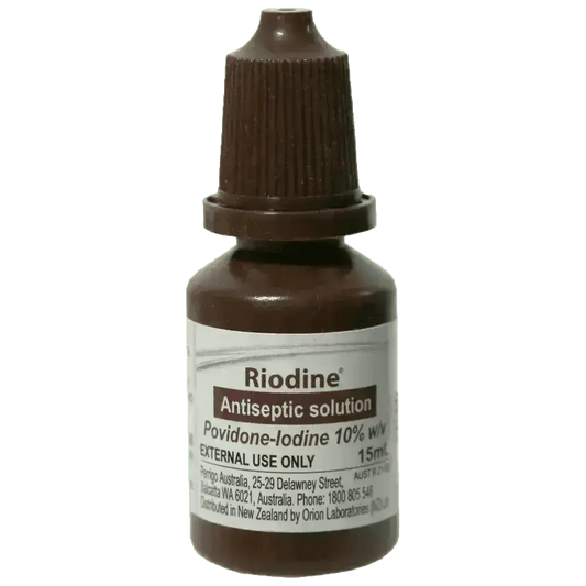 RIODINE 10% Povidone Iodine Solution Dropper Bottle 15ml - Image #1