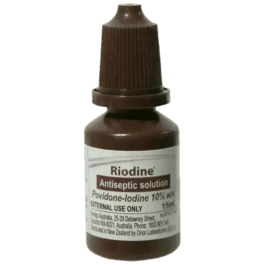 RIODINE 10% Povidone Iodine Solution Dropper Bottle 15ml - Premium Povidone Iodine from AERO Healthcare - Shop now at Response Wize 