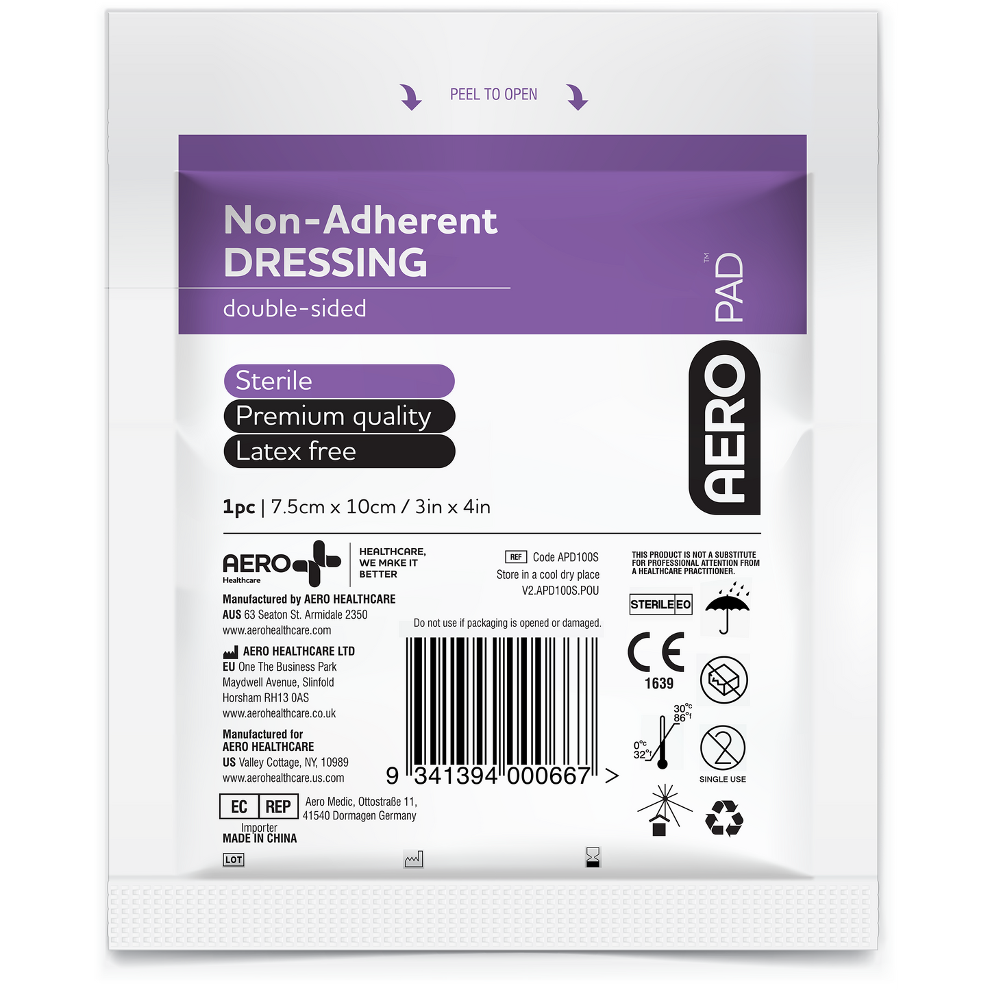 Non-Adherent Dressing 7.5 x 10cm - Premium Non-Adherent Dressings from AERO Healthcare - Shop now at Response Wize 