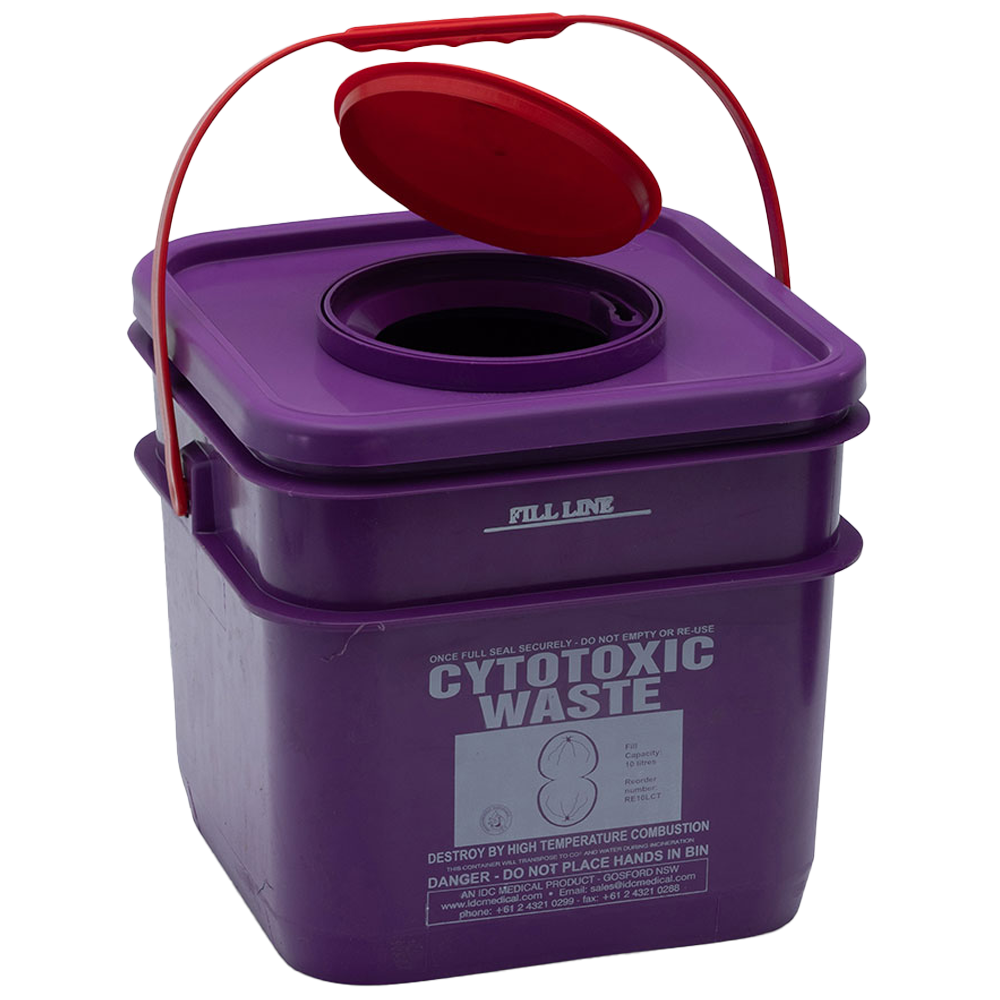 AEROHAZARD Cytotoxic Disposal Container 12.5L - Premium Sharps Disposal Containers from AERO Healthcare - Shop now at Response Wize 