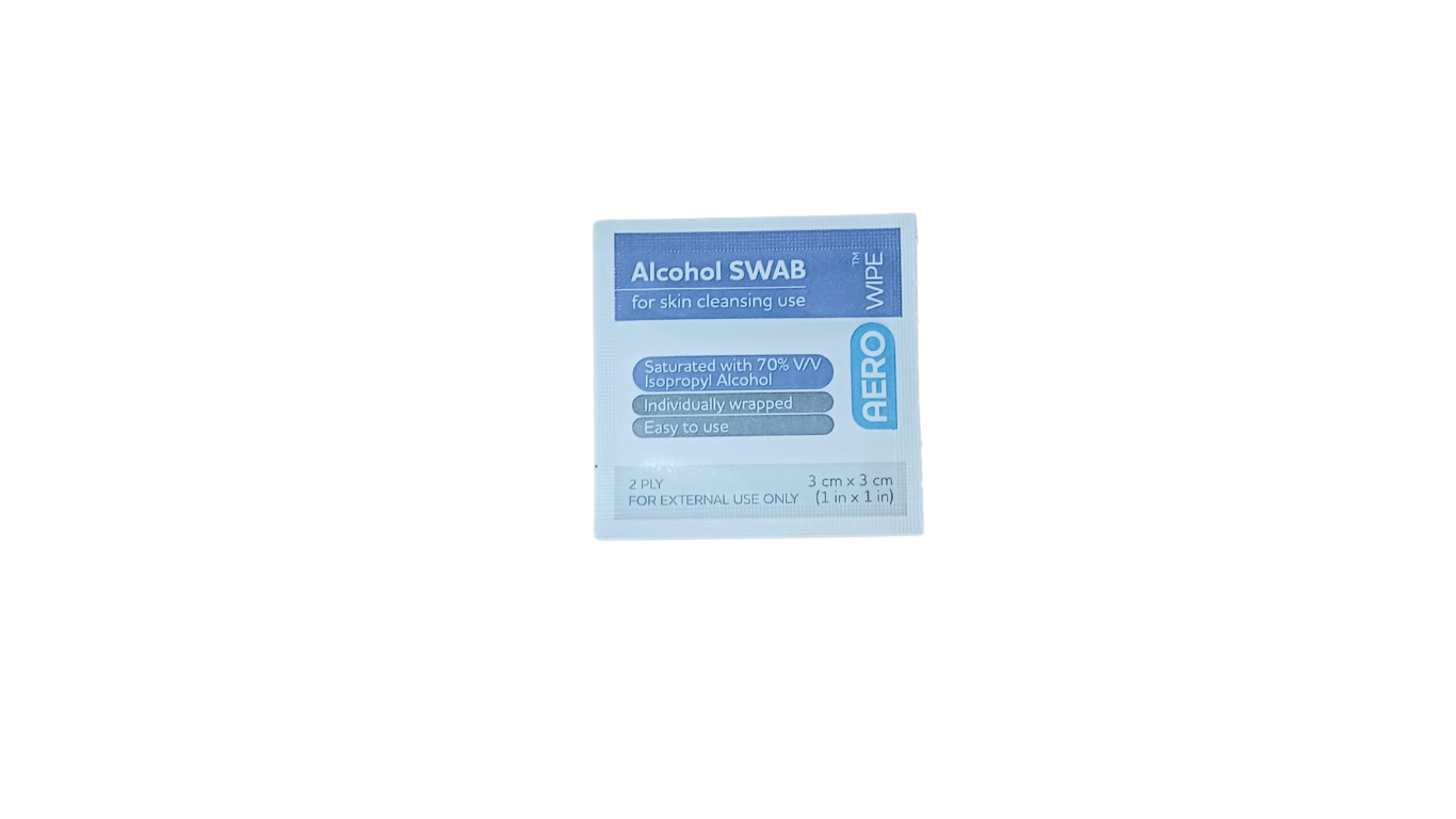 AEROWIPE 70% Isopropyl Alcohol Swab 3 x 3cm Box 100 - Premium Alcohol Wipes from AERO Healthcare - Shop now at Response Wize 