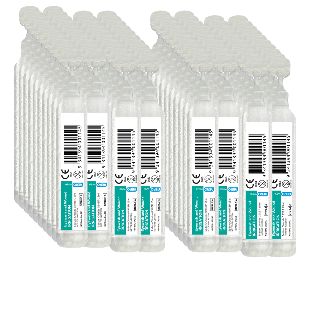 Sodium Chloride Eyewash & Irrigation Saline Ampoule 20ml - Premium Eye Wash & Wound Irrigation from AERO Healthcare - Shop now at Response Wize 