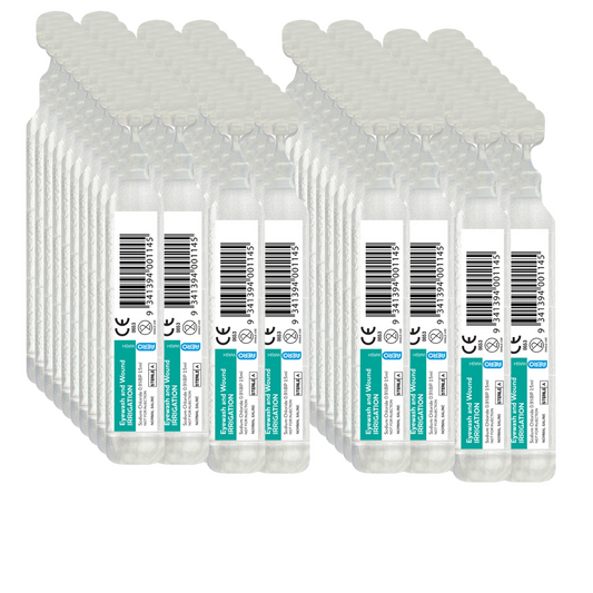 Sodium Chloride Saline Eyewash Ampoule 20ml 100 Bulk Pack - Premium Eye Wash & Wound Irrigation from AERO Healthcare - Shop now at Response Wize 