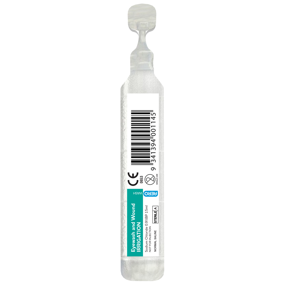 Sodium Chloride Eyewash & Irrigation Saline Ampoule 20ml - Premium Eye Wash & Wound Irrigation from AERO Healthcare - Shop now at Response Wize 