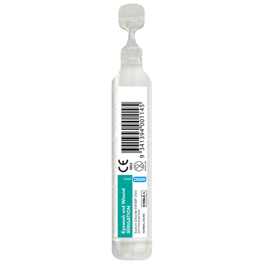 Sodium Chloride Eyewash & Irrigation Saline Ampoule 20ml - Premium Eye Wash & Wound Irrigation from AERO Healthcare - Shop now at Response Wize 