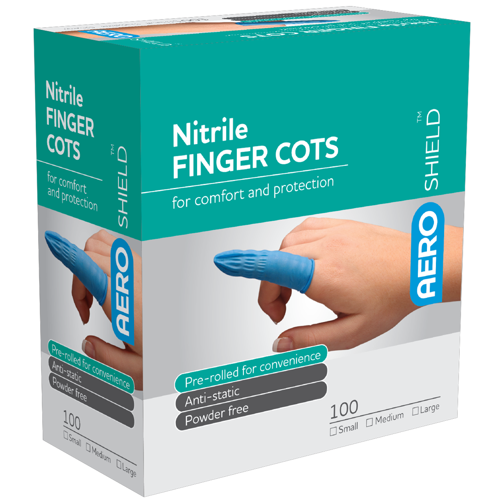 Large Nitrile Finger Cots Box 100ea