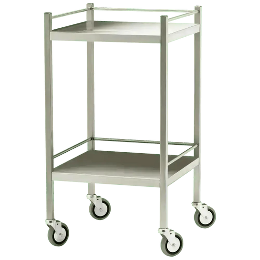Small Stainless Steel Trolley with Rails 50 x 50 x 97cm - Image #1