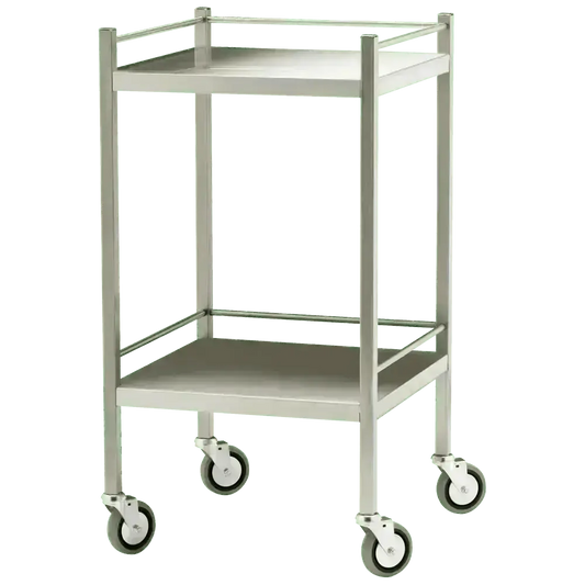 Small Stainless Steel Trolley with Rails 50 x 50 x 97cm - Premium First Aid Room Equipment from AERO Healthcare - Shop now at Response Wize 