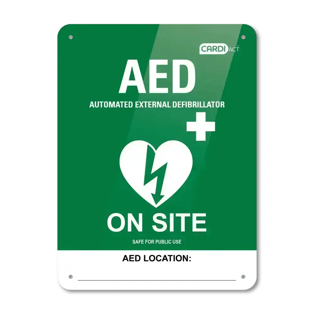 CARDIACT Poly AED On Site Sign 22.5 x 30cm - Image #1