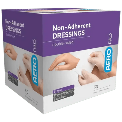 Non-Adherent Dressing 10 x 10cm 50 box - Premium Non-Adherent Dressings from AERO Healthcare - Shop now at Response Wize 