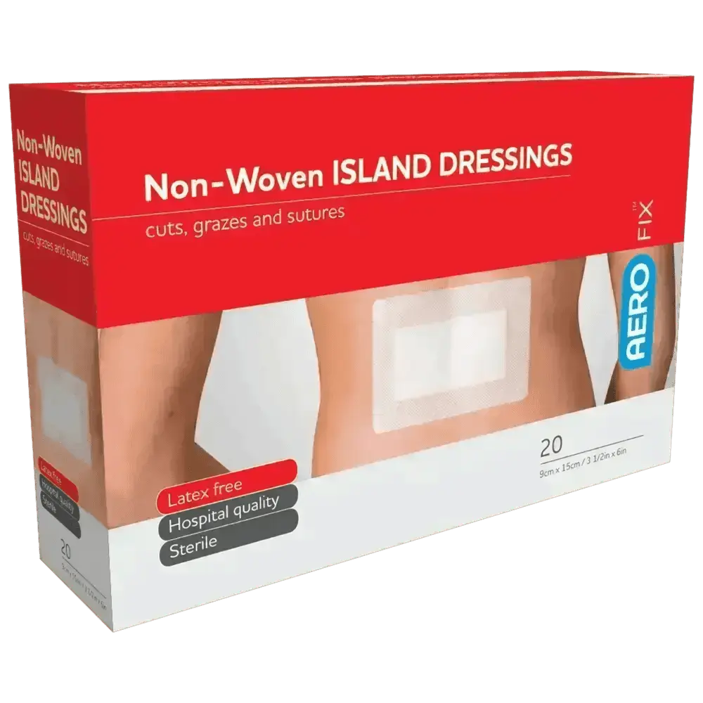 Non-Woven Island Dressing 9 x 15cm each - Premium Non-Woven Island Dressings from AERO Healthcare - Shop now at Response Wize 