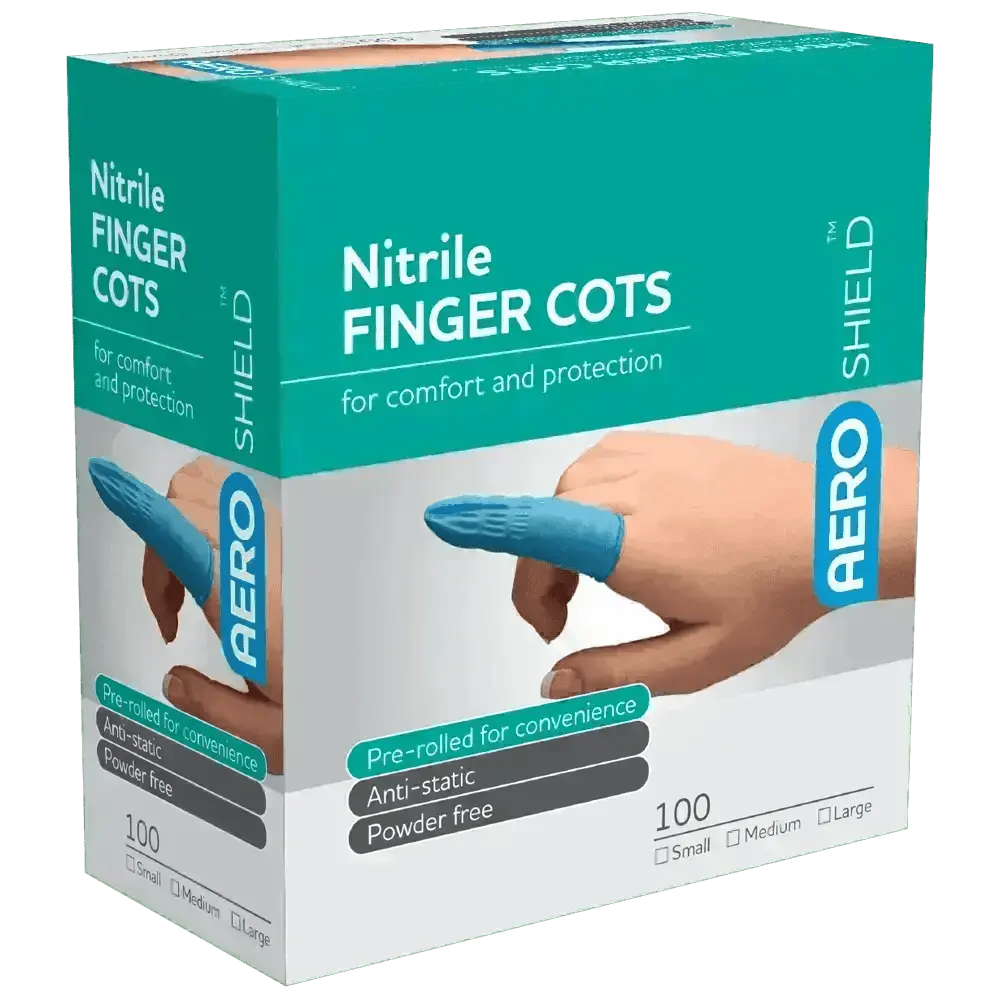 Small Nitrile Finger Cots Box 100ea - Premium Nitrile Finger Cots from AERO Healthcare - Shop now at Response Wize 