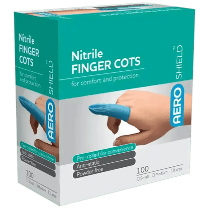 Small Nitrile Finger Cots Box 100ea - Premium Nitrile Finger Cots from AERO Healthcare - Shop now at Response Wize 